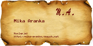 Mika Aranka névjegykártya